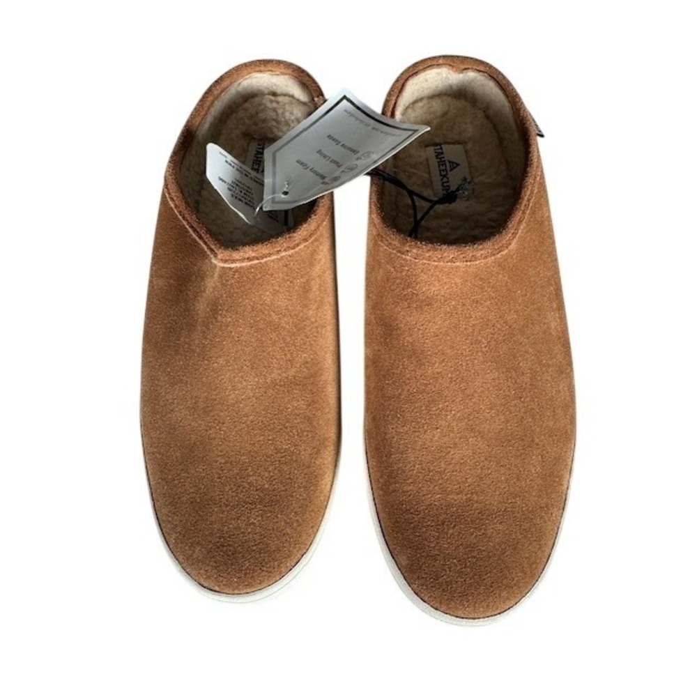 NWT STAHEEKUM Cami Mule Chestnut Suede‎ Plush Lining Memory Foam Slippers